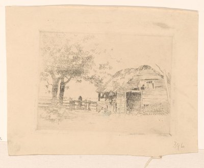 Vieux hangar au toit de chaume - Cornelis Vreedenburgh
