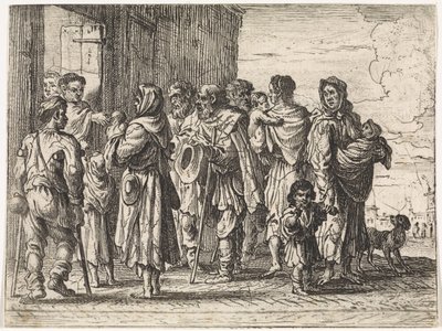 Mendiants devant un monastère (Genretaferelen) - Cornelis de Wael