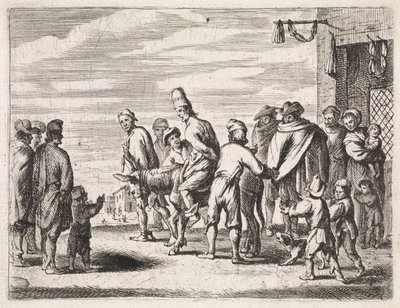 Homme sur un âne attaché - Cornelis de Wael