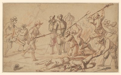 Attaque sur des paysans - Cornelis de Wael