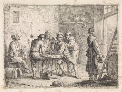 Une femme quitte une auberge - Cornelis de Wael