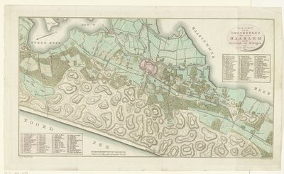 Carte de Haarlem et environs (Carte de la région de Haarlem de Beverwijk à Hillegom) - Cornelis van Baarsel