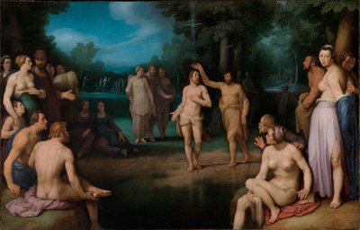 Allemand : Taufe Christi Baptême du Christ - Cornelis van Haarlem