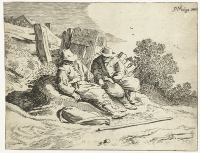 Paysans au bord de la route - Cornelis van Kittensteyn (attributed to)