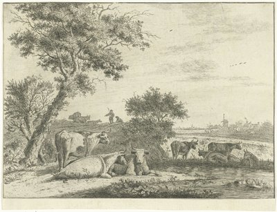 Paysage avec vaches - Cornelis van Noorde