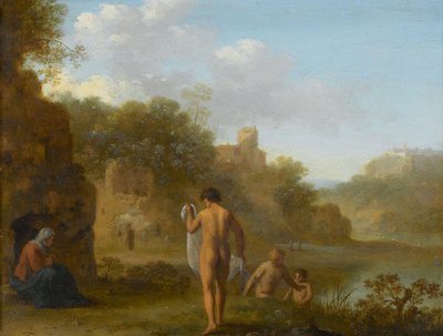 Hommes se baignant - Cornelis van Poelenburch