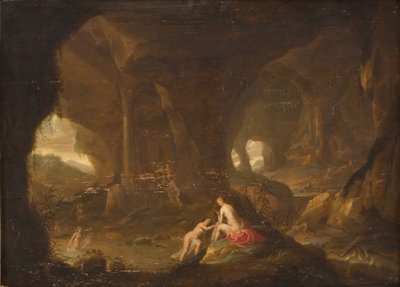 Nymphes se baignant dans un paysage - Cornelis van Poelenburch