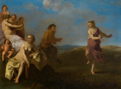 Nymphes et un satyre - Cornelis van Poelenburgh or Poelenburch