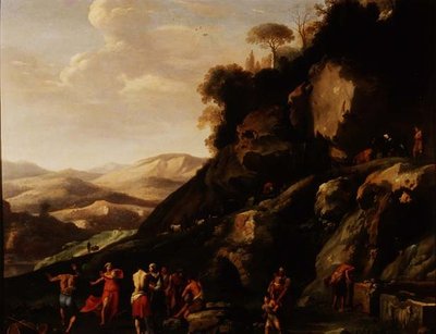 Paysans dansant dans un paysage - Cornelis van Poelenburgh or Poelenburch