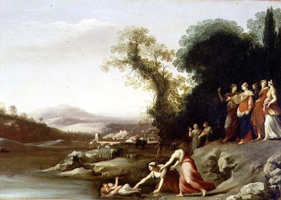 La découverte de Moïse - Cornelis van Poelenburgh or Poelenburch