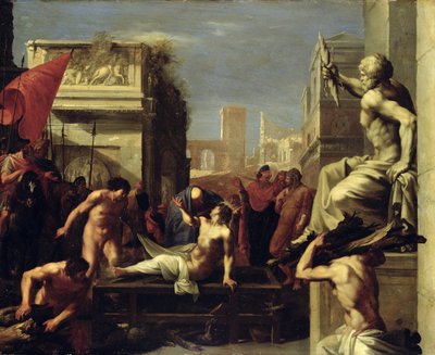 Le Martyre de Saint Laurent, 1620-1 - Cornelis van Poelenburgh or Poelenburch