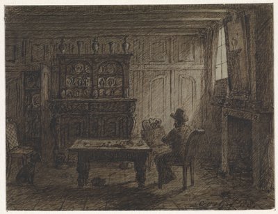 Homme assis dans une chambre - Cornelis van der Griendt