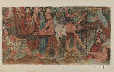 Stations de la Croix No. 11. Jésus est cloué sur la croix, 1941 - Cornelius Christoffels