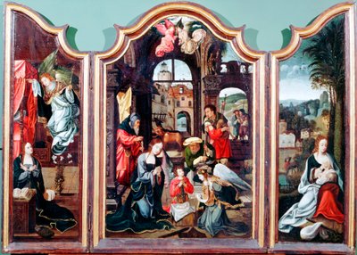 Adoration des bergers, triptyque, fin 15e-début 16e siècle - Cornelius Engebrechtsz