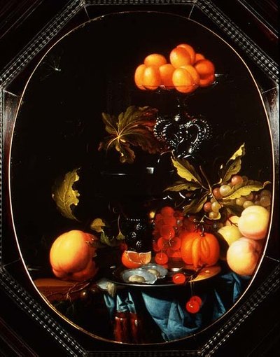 Nature morte avec citrouilles, fruits et huîtres - Cornelius Janssen van Ceulen