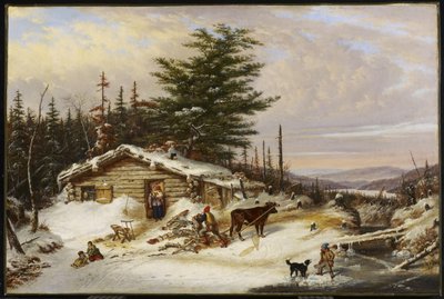 Maison en rondins du colon - Cornelius Krieghoff