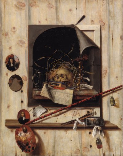 Mur de studio et nature morte vanité - Cornelis Norbertus Gijsbrechts