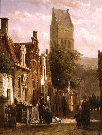 Scène de rue à Bolsward - Cornelius Springer