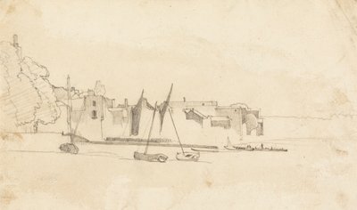 Petits bateaux dans le port - Cornelius Varley