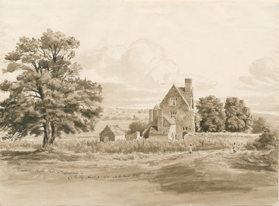 Tettenhall - Perton Hall : dessin au lavis sépia, 9 août 1820 - Cornelius Varley