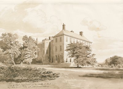 Wrottesley Hall : dessin sépia, août 1820 - Cornelius Varley