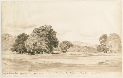 Wrottesley Park : dessin sépia, juil. 1820 - Cornelius Varley