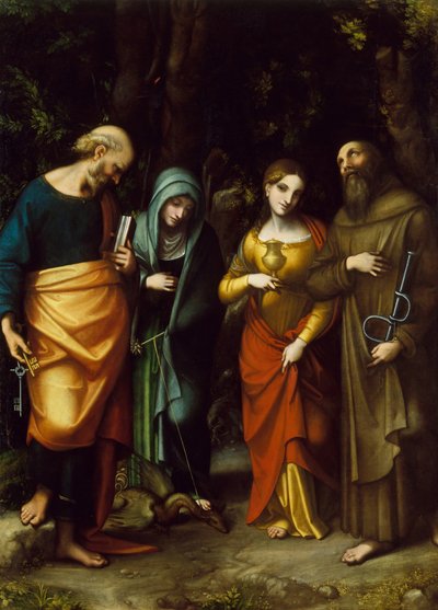 Saints Pierre, Marthe, Marie-Madeleine et Léonard, vers 1515 - Correggio