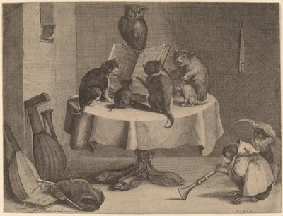 Le concert des chats - Coryn Boel after David Teniers the Younger