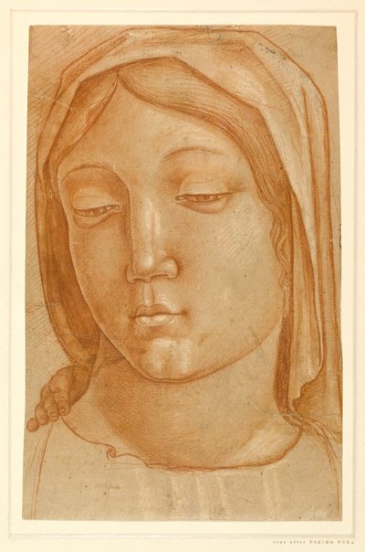 Tête de la Vierge, avec les doigts d