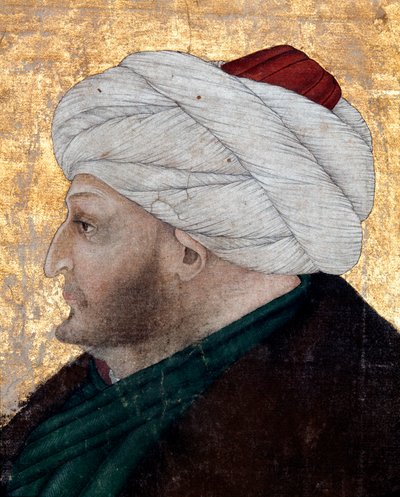 Portrait du sultan ottoman Mehmet II (Mehmed II le Conquérant ou Muhammad II Fatih) (1430-1481) (détail) - Costanzo da Ferrara