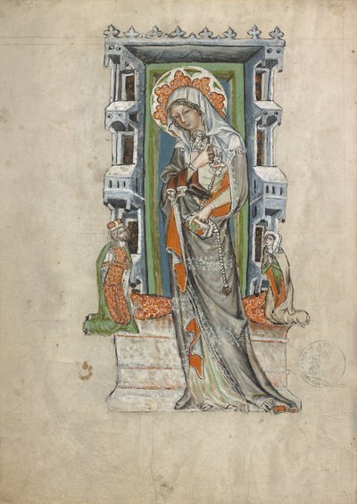 Sainte Hedwige de Silésie avec le duc Louis de Legnica et Brieg et la duchesse Agnès, 1353 - Court workshop of Duke Ludwig I