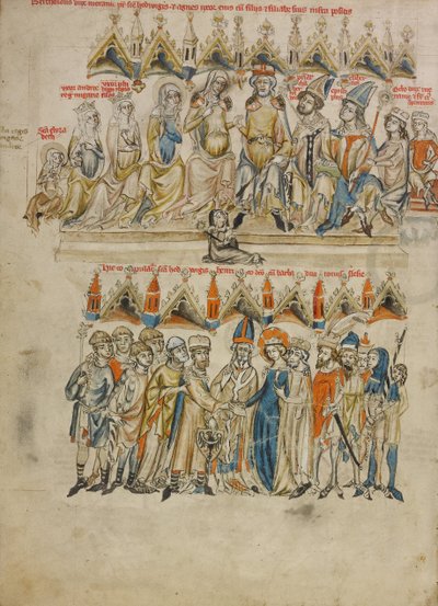 Famille de Berthold IV de Méranie. Le mariage de Hedwig et Heinrich, 1353 - Court workshop of Duke Ludwig I