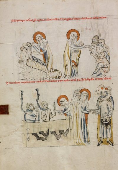 Hedwig soignant les malades; Hedwig soignant les prisonniers - Court workshop of Duke Ludwig I of Liegnitz and Brieg