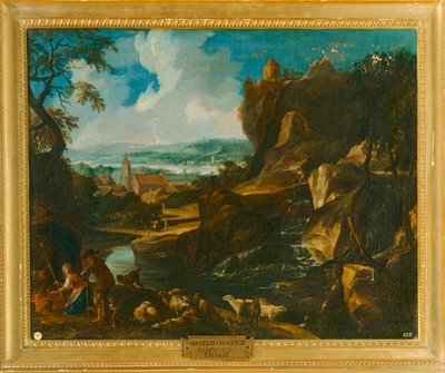 "Paysage avec village - Crescenzio Onofri