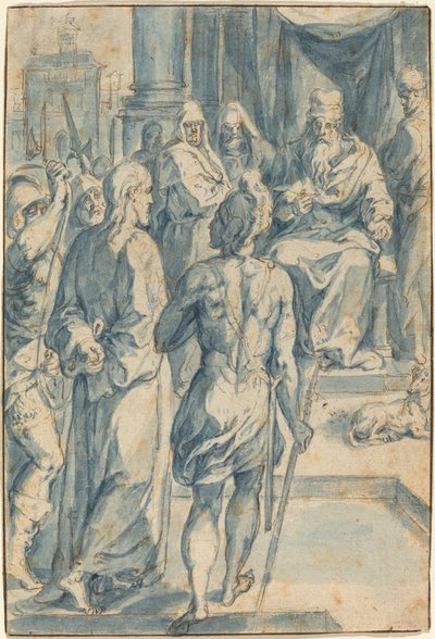 Le Christ devant Caïphe - Crispen van den Broecke