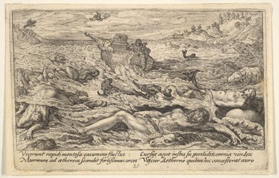 Le Déluge détruit la vie sur terre : cadavres d