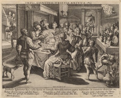 Le festin de Balthazar - Crispijn de Passe I after Maarten