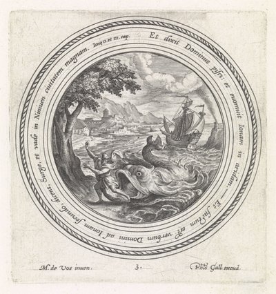 Le poisson recrache Jonas sur la terre (Histoire de Jonas) - Crispijn van de Passe (I)