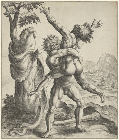 Hercule lutte avec Antée - Crispijn van de Passe (I)