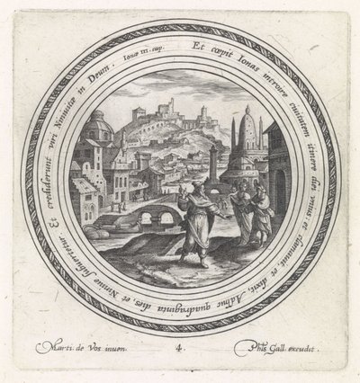 Jonas prêchant à Ninive (Histoire de Jonas) - Crispijn van de Passe (I)