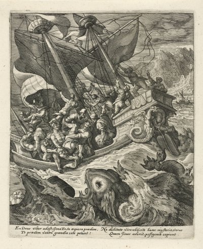 Jonas jeté par-dessus bord par les marins - Crispijn van de Passe (I)