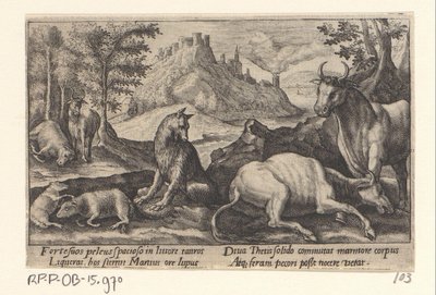 Psamathe transforme le loup en marbre - Crispijn van de Passe (I)