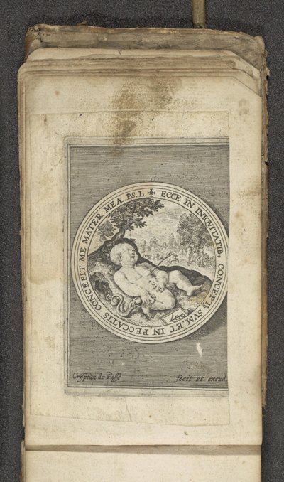 Putto avec cœur transpercé - Crispijn van de Passe (I)