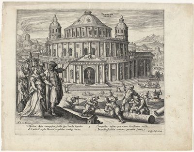 Temple de Diane à Éphèse (Les sept merveilles du monde) - Crispijn van de Passe (II) (attributed to)