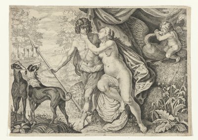 Vénus et Adonis - Crispijn van de Passe (II) (attributed to)