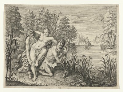 Nessus transporte Déjanire à travers la rivière - Crispijn van de Passe (II) (possibly)