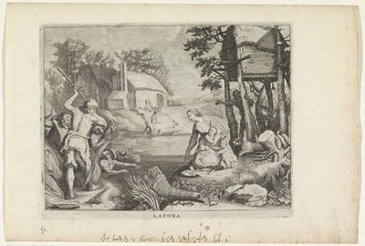 Leto (Latone) transforme les Lyciens en grenouilles - Crispijn van de Passe (II)
