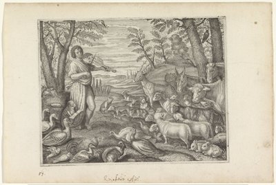 Orphée enchante les animaux avec sa musique - Crispijn van de Passe (II)