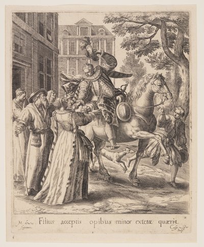 Le fils qui dit adieu, extrait de la parabole du fils prodigue - Crispijn van de Passe I