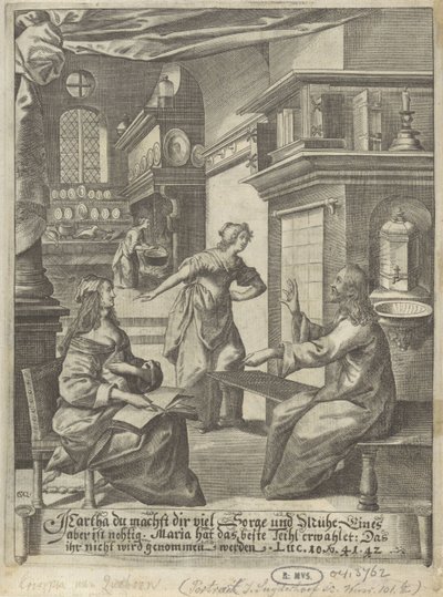 Christ dans la maison de Marthe et Marie - Crispijn van den Queborn